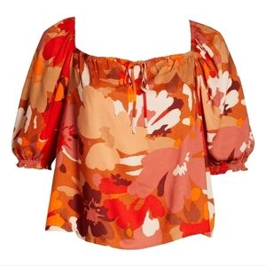 Sanctuary Floral Remember Me Floral Top Red orange Rust Size 2X